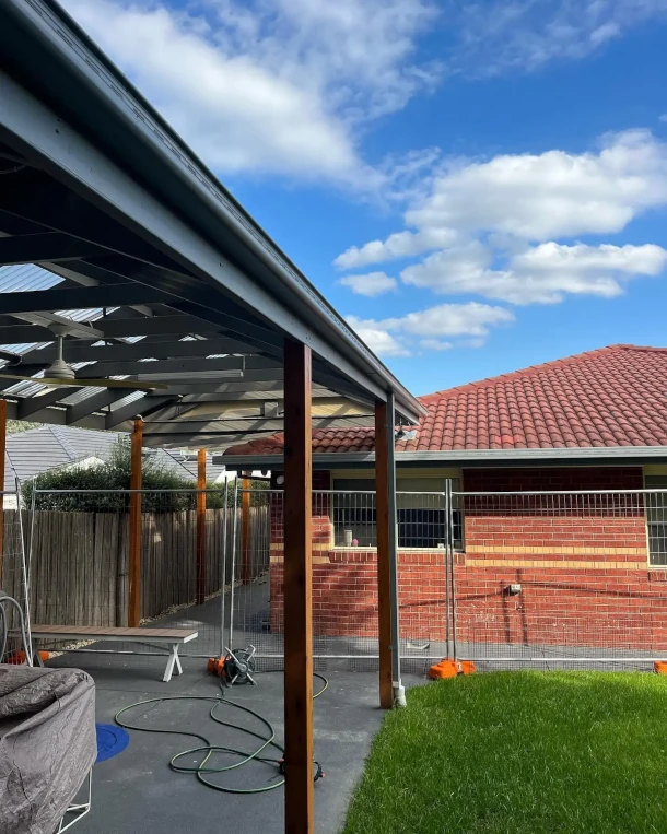 Brand new pergola roof from underneath